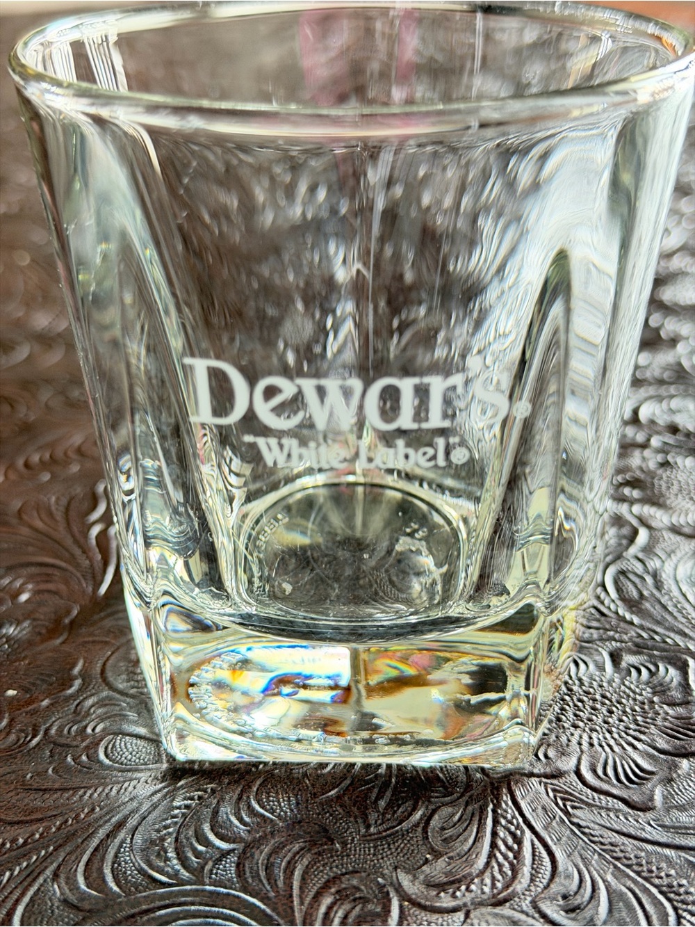 Dewars White Label Clear Glass low ball Glass